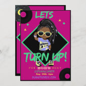 1 Geburtstagsparty Invitation Card (Girl) anzeigen (Vorne/Hinten)