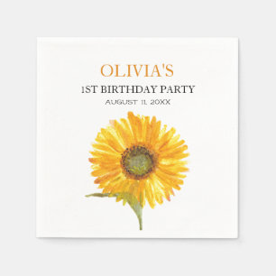 1. Geburtstagsparty Sonnenblume Baby Girl Serviette