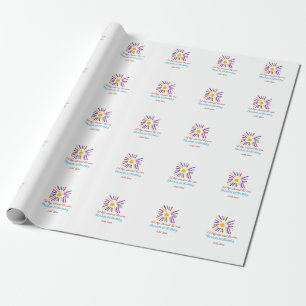 1. Geburtstagssonnenreise Name farbiges Sonnendeda Geschenkpapier