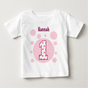1. Geburtstagssterne und -blasen 1 Jahr alt V10 Baby T-shirt
