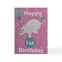 1. GeburtstagStandard, 5" x 7" Faltkarte