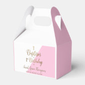 1. Geburtstagstaufe Pink baby girl Favor Box Geschenkschachtel (Vorderseite)