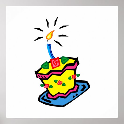 1. Geburtstagstorte Poster (Vorne)