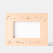 1. Geburtstagstriplets, Twins, Namen, Foto, 6x4",