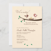 1 Gelbes Ei Nesting Birds Baby Shower Einladung (Vorderseite)