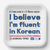 1. Geständnis eines K-Drama-Addicts Pappteller (Vorderseite)