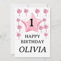 1. Glückwunsch zum Geburtstag süßes rosa Luftballo