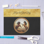 1 Goldrahpferde Seidenpapier (Handwerk)