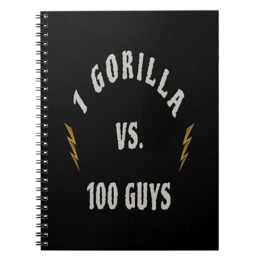 1 Gorilla gegen 100 Männer Notizblock (Vorderseite)