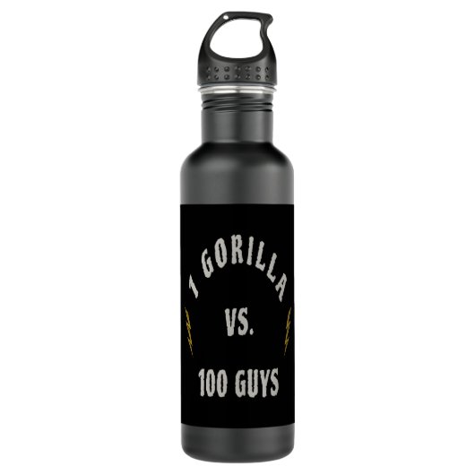 1 Gorilla vs. 100 Guys Edelstahlflasche (Vorderseite)