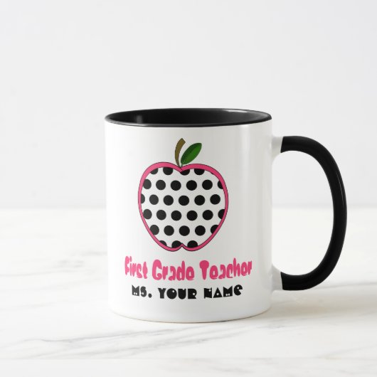 1. Grad-Lehrer-Tasse - Polka-Punkt Apple Tasse (Rechts)