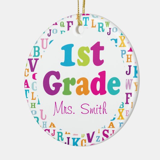 1. Grad-personalisierte Schullehrer-Verzierung Keramikornament (Links)