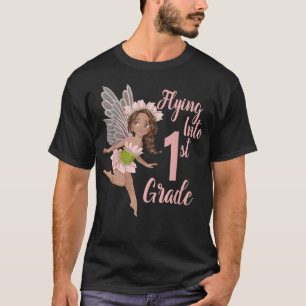 1. Grade Fairy Black Girl Erster Tag der Schule Fa T-Shirt