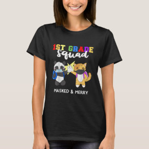 1. Grade Squad Quarantäne Panda Kitty Funny Mask T-Shirt