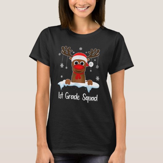 1. Grade Squad Xmas Rentier Weihnachtsmannmütze We T-Shirt (Vorderseite)