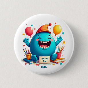 1. Grade Star Celebration - Niedlicher Cartoon Button