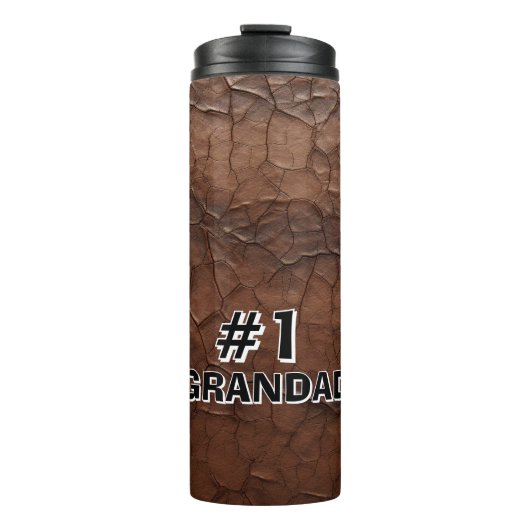 #1 Grandad Leather-look Thermosbecher (Vorderseite)