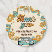 1. Groovy Babe Retro Rainbow 1. Geburtstag Geschenkanhänger (Vorderseite)