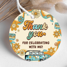 1. Groovy Babe Retro Rainbow 1. Geburtstag Geschenkanhänger