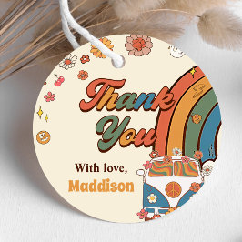 1. Groovy Babe Retro Rainbow 1. Geburtstag Geschenkanhänger