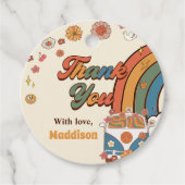 1. Groovy Babe Retro Rainbow 1. Geburtstag Geschenkanhänger (Vorderseite)