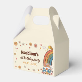 1. Groovy Babe Retro Rainbow 1. Geburtstag Geschenkschachtel