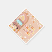 1. Groovy Babe Retro Rainbow 1. Geburtstag Serviette (Ecke)