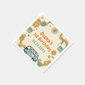 1. Groovy Babe Retro Rainbow 1. Geburtstag Serviette (Ecke)