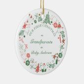 1. Großeltern Weihnachtsbaum Gloves Muster Keramik Ornament (Rechts)