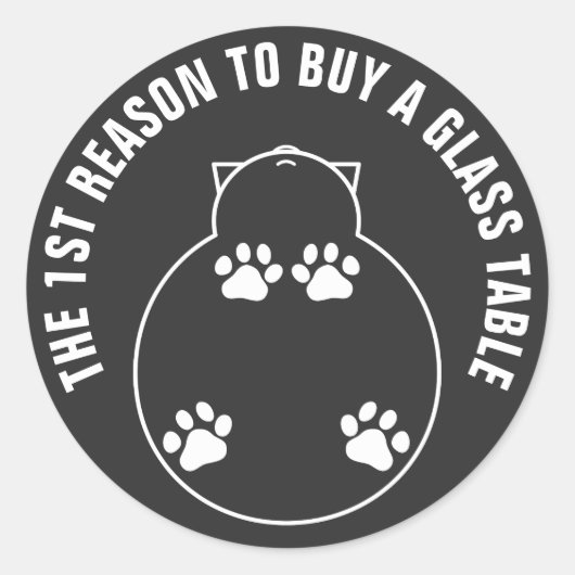 1. Grund für den Kauf eines Glastisches Runder Aufkleber (Vorderseite)
