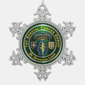 1. Gruppe für Sondereinsätze Schneeflocken Zinn-Ornament (Vorderseite)