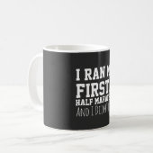 1. Halbmarathon-Läufer Lustiger Erster Halbmaratho Kaffeetasse (Vorderseite Links)