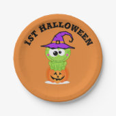 1. Halloween Little Hexenfrosch Pappteller (Vorderseite)