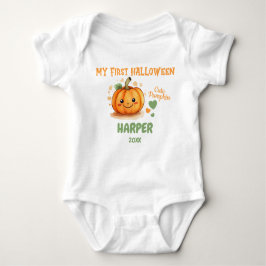 1. Halloween Niedlicher Kürbisanzug Baby Strampler