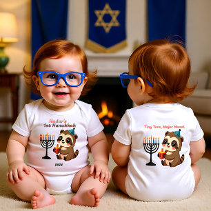 1. Hanukkah Tiny Toes, Major Mazel Baby Strampler
