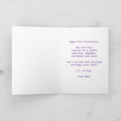 1. Hochzeit Jubiläum wünscht Lila Hydrangeas Karte (Innenseite)