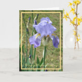 1. Hochzeit Jubiläum wünscht Lila Iris Elegant Karte (Gelbe Blume)