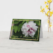 1. Hochzeit Jubiläum wünscht White Peony Elegant Karte (Gelbe Blume)