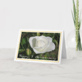 1. Hochzeit Jubiläum wünscht White Rose Elegant Karte (Vorderseite)