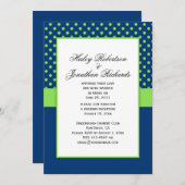 1 Hochzeit von Navy Blue und Lime Green Polka Dots Einladung (Vorne/Hinten)