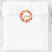 1. Hochzeitsfeier Herbst Runder Aufkleber (Tasche)