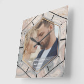 1. Hochzeitsjubiläum Flüssigmarmor texturiert Quadratische Wanduhr (Winkel)