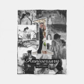 1. Hochzeitsjubiläums-Foto-Collage-Decke Fleecedecke (Vorderseite)
