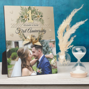 1. Hochzeitspapier-Jubiläum Papercut-Kran Foto Fotoplatte