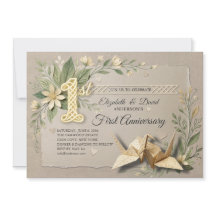 1. Hochzeitspapier-Jubiläum Papercut-Kranich-Foto