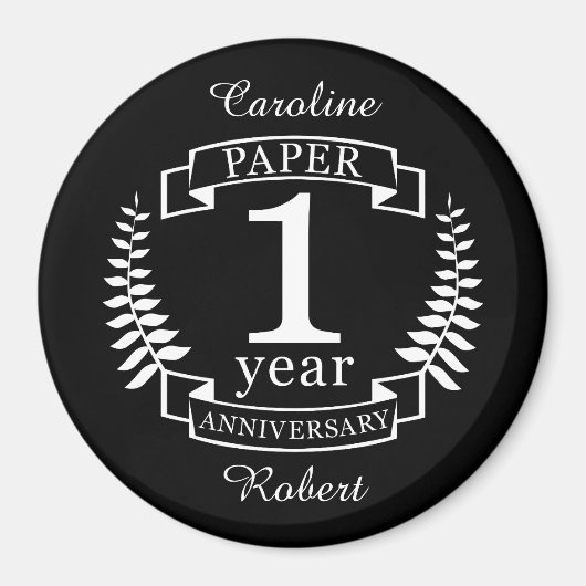 1. Hochzeitstag 1 Jahr Magnet (Vorne)