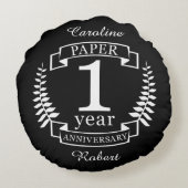 1. Hochzeitstag 1 Jahr Rundes Kissen (Rückseite)