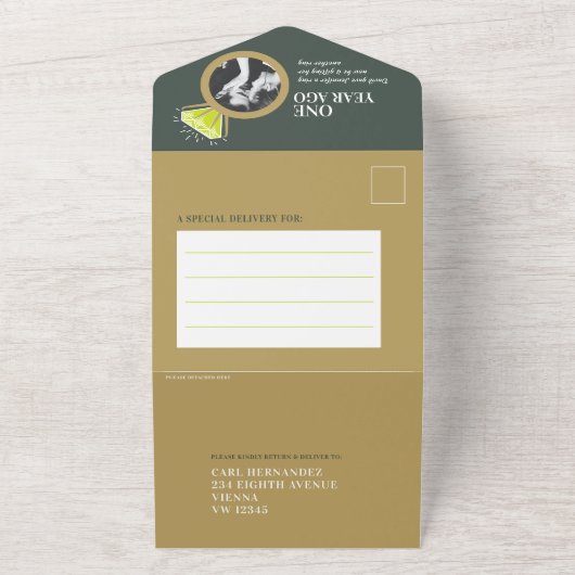 1. Hochzeitstag All In One Einladung (Außenbereich)