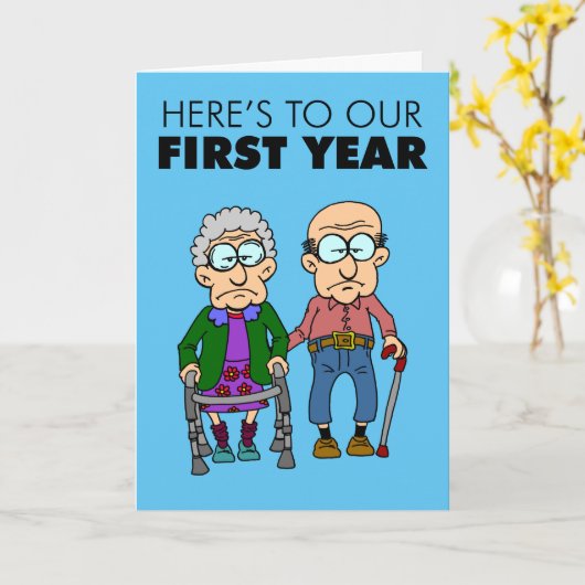 1. Hochzeitstag alt Karte (Gelbe Blume)