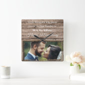 1. Hochzeitstag Foto-Uhr Quadratische Wanduhr (Zuhause)